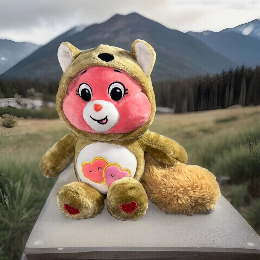 Care Bear Hoodie Friends Love-A-Lot Heart Squirrel Plush 13" Stuffed Animal 2021